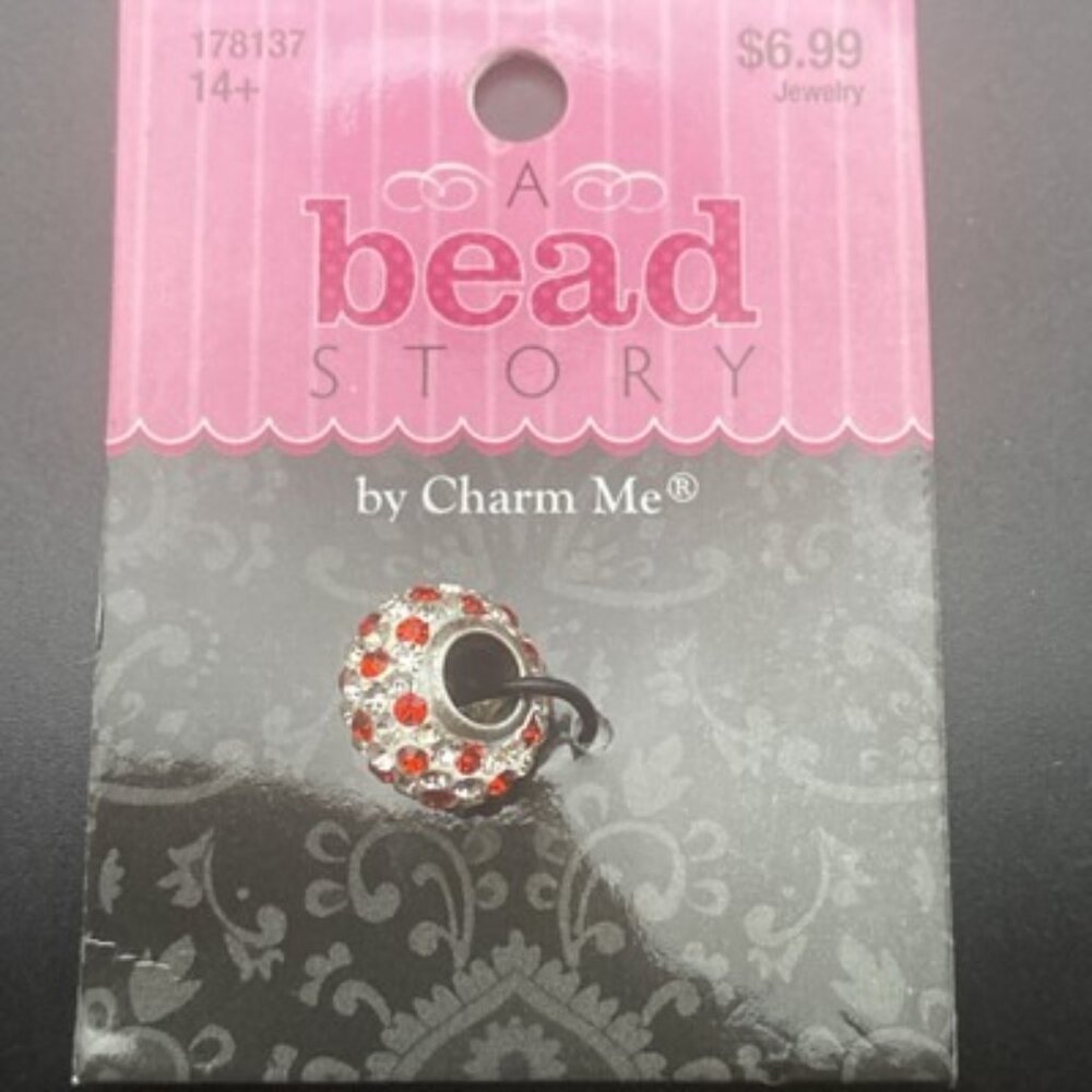 5x Rhinestone European Charm Bead A Bead Story By Charm Me NOS Red Purple Silver - Picture 5 of 7